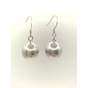 Sterling Silver 925 Large Ball Dangling Earrings